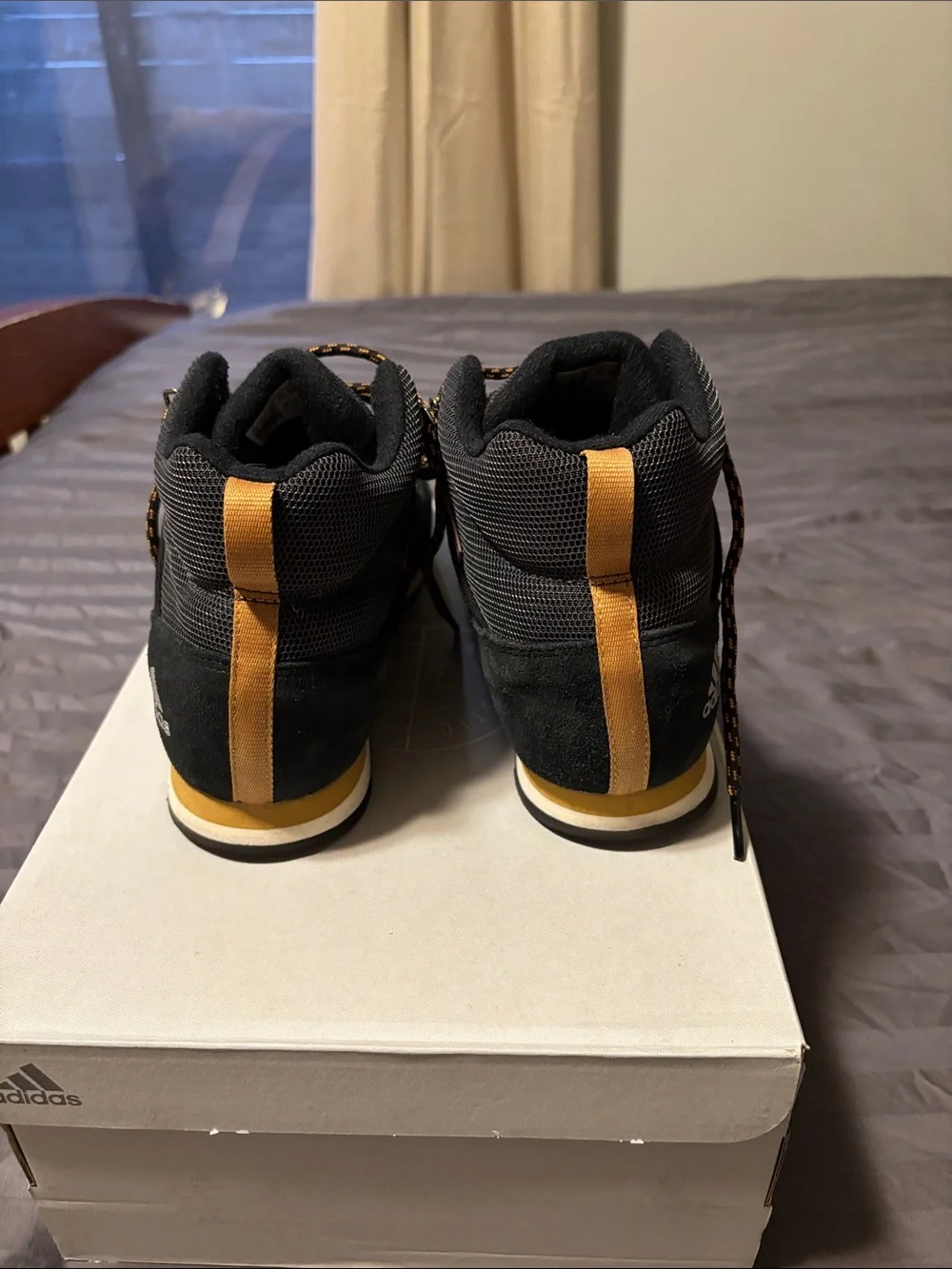 adidas Kids Black Winter Hiking Boots with Brown Laces